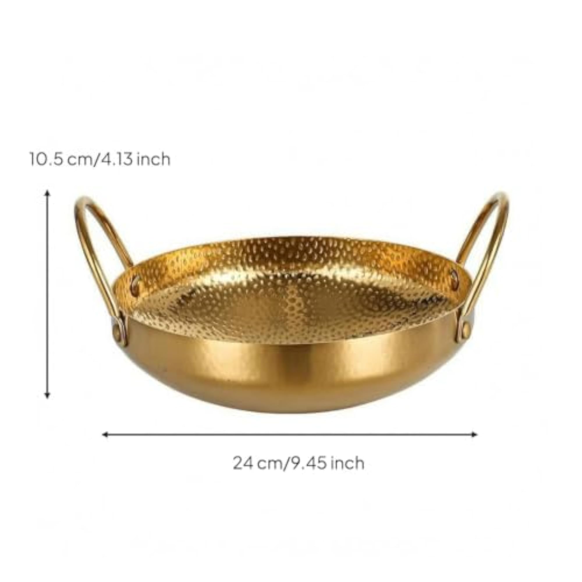 One-Piece Double Handle Stainless Steel Pot, 24cm Gold