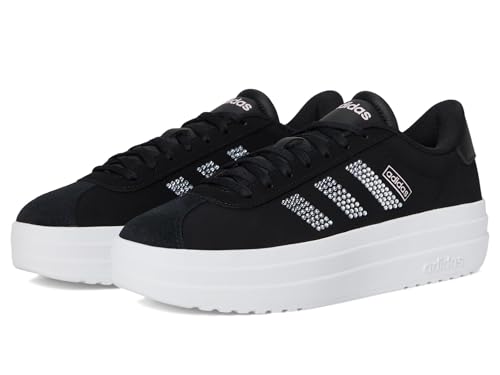 Image of adidas Womens Vl Court Bold Lace Up Sneakers Shoes Casual - Pink