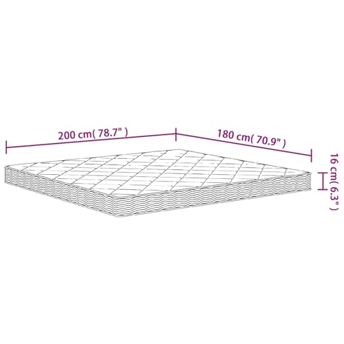 LAPOOH Materac z miękkiej średniej twardości pianki 180x200 cm, materace do łóżka - 373038