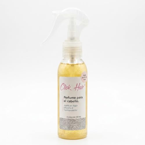 Click Hair Perfume Spray 120ml Fruit Explosion (Mango, Vanilla, Pomegranate, Roses Long-Lasting Hair Fragrance & Heat Protector with Argan Oil, Keratin, and Glitter - Reduces Frizz image 5