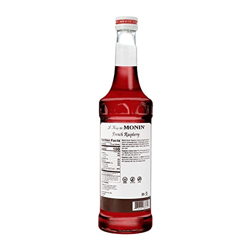 Monin - French Raspberry Syrup, Sweet and Tart Raspberry Flavor, Great for Hot Lattes, Cocoas, Mochas, & Iced Cocktails, Gluten-Free, Vegan, Non-GMO (750 ml)