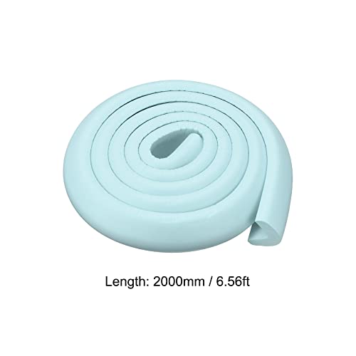 Image of uxcell Corner Guards Edge Protectors 6.56ft(2M), 4Pack Foam Safety Bumper L Shape for Furniture Corner Table Edge Guard, Light Blue