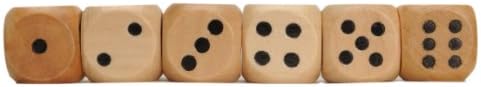 WE Games Wooden Dice Set with Rounded Corners - Pack of 6 Bulk Dice with Cloth Bag, 16mm Dice, Black Pips for Board Games, Gaming Dice Sets, Standard 6 Sided Dice Set for Adults image 3