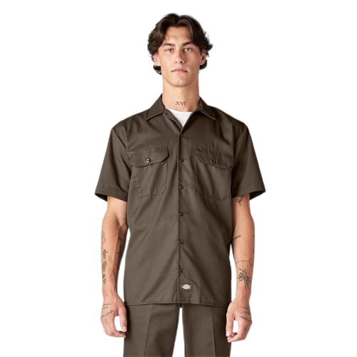 Camisa de trabajo Dickies marrón 2T ropa de manga corta resistente para niños pequeños