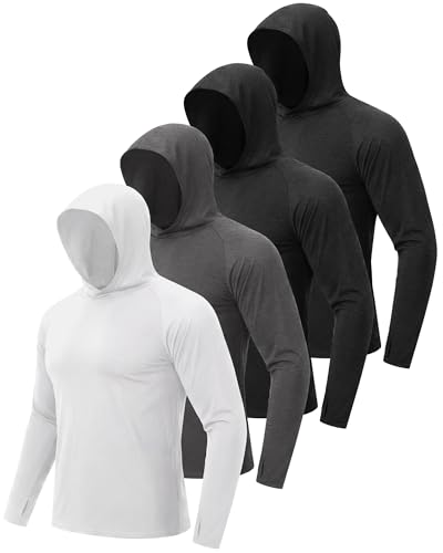 4 Pack Sun Hoodie for Men UV UPF 50+ Lightweight Fishing Shirts Rash Guard - image 1