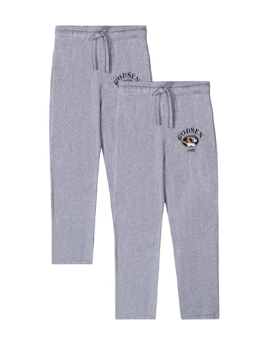 Men's 2 Pack Cotton Sleepwear Pajamas Pants Soft Long Drawstring Waist with Pockets Loungewear Bottoms