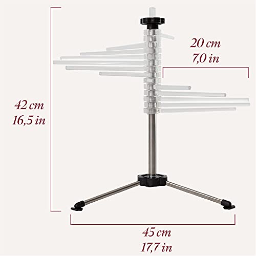 Pagilo Pastadroger voor maximaal 2 kg pasta, 14 uittrekbare sporten, geïntegreerde transporteerstaaf, opvouwbaar - Image 4