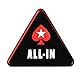POKERSTARS - Klassisches All-In-Dreieck, 65 mm – Poker-Tischmarker aus Acryl mit auffälligem Design – Premium-Zubehör für Texas Hold’em, Heimspiele & Turniere – Offizielle Pokerausrüstung