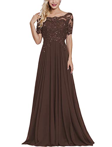 Amazon.com: Lover Kiss Women's Mother Of The Bride Maxi Formal Evening Gown  20 Plus Coffee : Clothing, Shoes & Jewelry