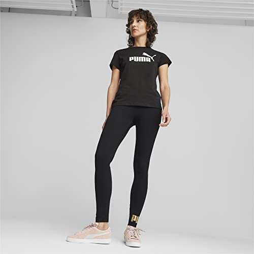PUMA ESS+ Metallic Leggings mallas mujer con logotipo oro de algodon 3