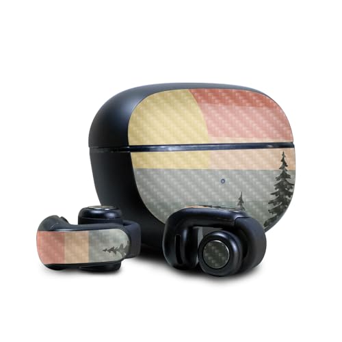 Image of Carbon Fiber Skin Compatible with Bose Ultra Open Earbuds - Sunset Forest - Premium 3M Vinyl Protective Wrap Decal Cover - Easy to Apply | Crafted in The USA by MightySkins