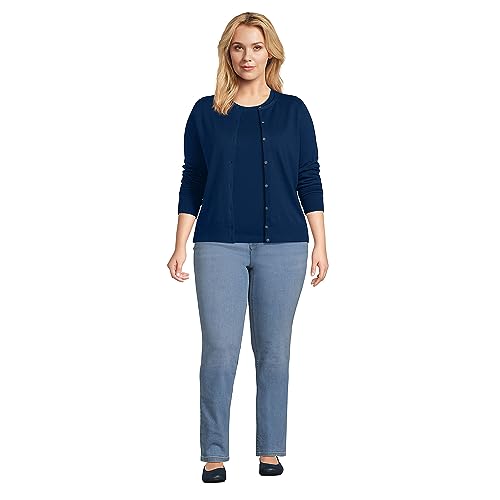 Image of Lands' End Women's Fine Gauge Cotton Cardigan Sweater