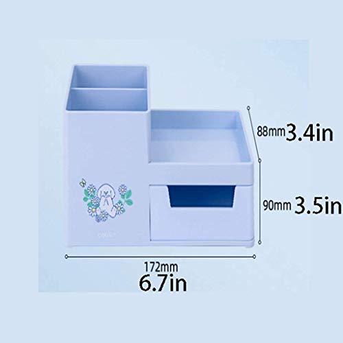 Portalápices Portalápices de Oficina, Caja de Almacenamiento Multifuncional para Suministros de Escritorio de Oficina, Escritorio para Tarjetas de Visita con lápiz de Gran Capacidad (Azul)