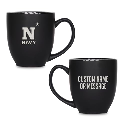 Image of Rico Industries NCAA Primary 15-Oz Personalized Matte Black Bistro Mug - for Hot or Cold Drinks