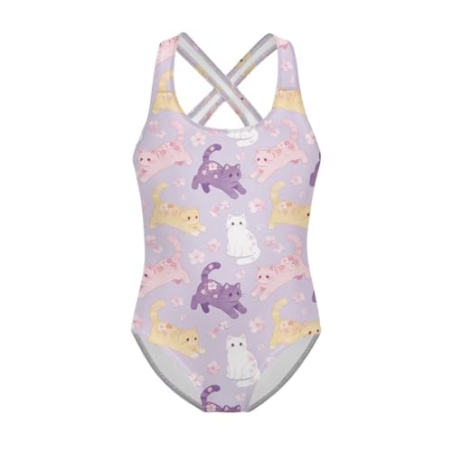 Image of Girls One Piece Bathing Suit,Slim-Fit Ruffle Strap Swimsuit with Adjustable Strap Quick Dry Summer Beach Swim Suit