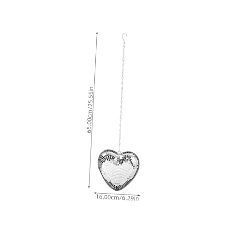Adorno colgante en forma de corazón con superficie espejada para fiestas, bodas y decoración del hogar, temática disco miniatura 2