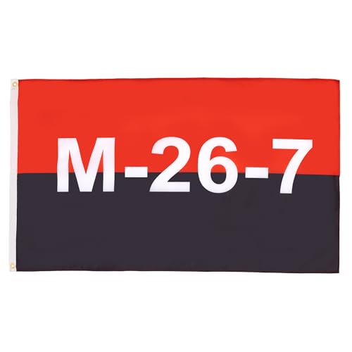 AZ FLAG - Bandera Cuba Movimiento 26 De Julio - 150x90 cm - Bandera Revolución Cubana 100% Poliéster Con Ojales de Metal integrados - 110g - Colores Vivos Y Resistente A La Decoloración