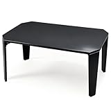 VECELO ローテーブル 幅75×奥行50×高さ33cm ブラック コンパクト 一人暮らし