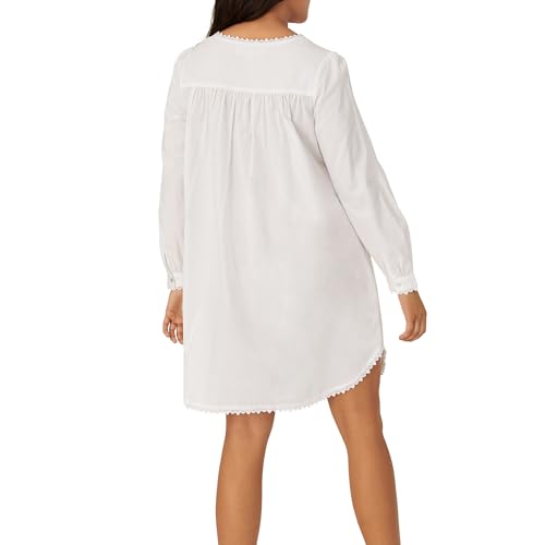 Image of Eileen West Queen Anne's Lace Womens Sleepwear & Loungewear - Heirloom Dream Collection - 100% Cotton Long Sleeve Short Robe