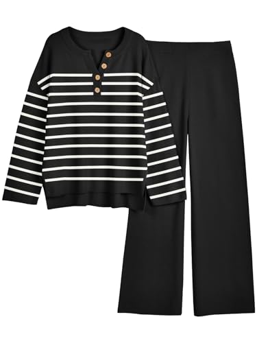 Image of LILLUSORY Women's 2 Piece Lounge Sets Oversized Slouchy Matching Cozy Knit Sets
