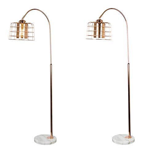 Urban Shop Rose Gold Overheard Floor Metallic Lamp