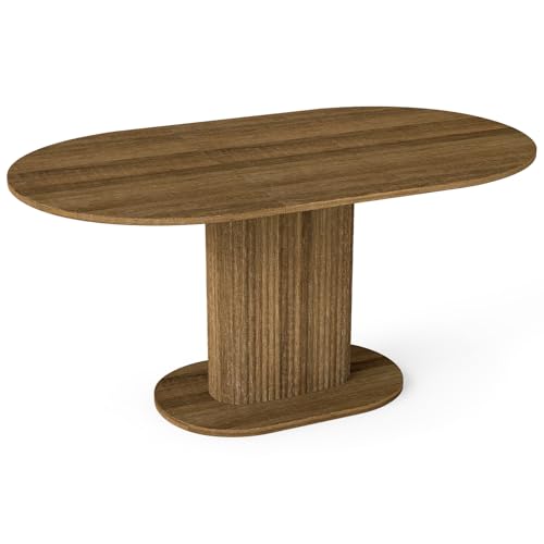 JIJIAN Mesa de Comedor de Madera, Mesa de Cocina, Mesa de Comedor de Salón, Tablero 160x90 cm, Mesas de Comedor Fáciles de Limpiar y Resistentes a Los Arañazos, Color Nogal