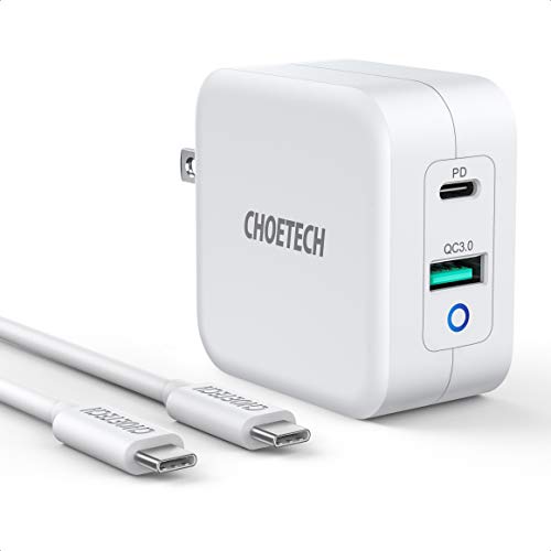 PD充電器65W USB-A + Type C 急速充電器【PSE認証済、2020最新バージョン】スマホ2台同時充電対応 1.8M PDケーブル付属【GaN (窒化ガリウム)採用/2ポート/QC3.0対応/PD3.0搭載/折りたたみ式】MacBook Pro 15