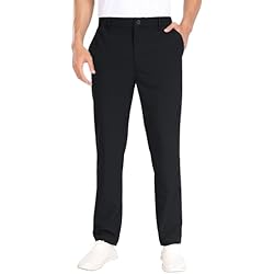 Ropa De Trabajo Oficina Hombre MoFiz Pantalones de Golf Hombre Elásticos Pantalón Largo de Oficina Trabajo Vestir Casuales Ligeros y Transpirables Pantalones Deporte Senderismo con Bolsillos Negro Talla 34´´