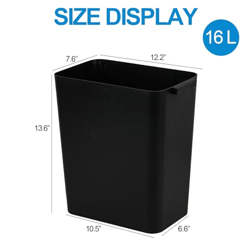 Set 3 Canecas de Basura Plástico 16L Negro miniatura 3