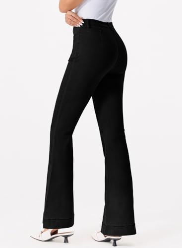 Sidefeel Womens High Waisted Jeans Stretchy Wide Leg Casual Flare Bell Bottom 2024 Fashion Denim Pants2