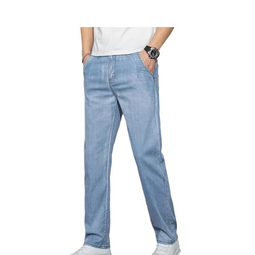 Men's Slim Jeans Lightweight Thin Denim Pants Straight Casual Classic Fashion Comfortable Male Trousers