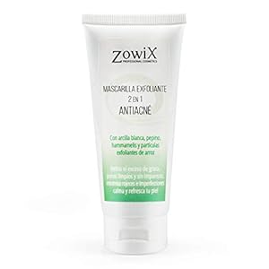 Zowix. Tratamiento antiacne 2 en 1. Peeling para el acne facial, Exfoliante natural con microparticulas de arroz y…