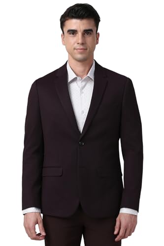 Image of Peter England Textured Knit Single-Breasted Blazers