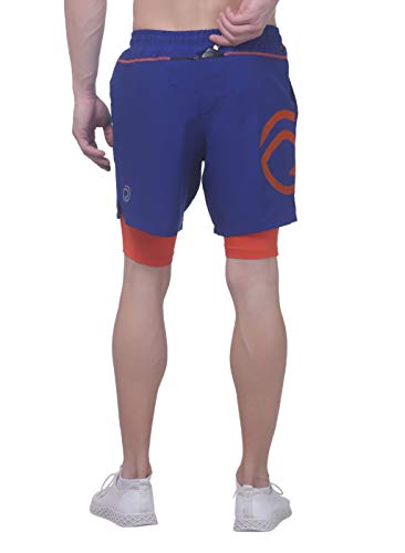 Image of TRUEREVO - 2 in 1 Running Sports Shorts for Men with Mobile Phone Pocket - Quick Dry & Lightweight Moisture-Wicking Active Wear, Gym Shorts for Men Workout - Double Layer Half Pant with Inner Tights