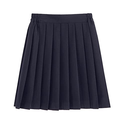 Falda de moda para mujer, falda plisada sólida, falda de estilo académico, falda escolar sexy, falda de playa, falda de club, falda drapeada suave, azul marino, XXXL