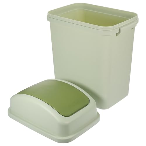 Large Swing Lid Waste Bin Thick Plastic Kitchen Trash Can Lid Nursery Trash Can for Bathroom