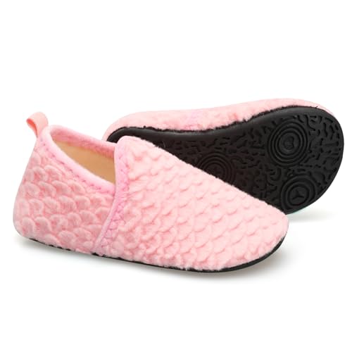 Scurtain Unisex Big Kids Little Kids Slippers Socks Artificial Woolen Slippers with Non-slip Rubber Sole for Big Boys Girls Little Boys Girls2