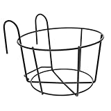 GANAZONO Soporte para Macetas de Barandilla de Hierro Forjado Soporte Colgante con Ganchos U Estantería de Almacenamiento para Plantas de Balcón Diseño Hueco para Drenaje Color Marrón