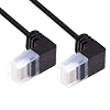 CY Ultra Thin Slim Cat6 Ethernet Cable RJ45 Down Angled 25cm UTP Network Cable Patch Cord 90 Degree Cat6a LAN for Laptop Router TV Box