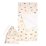 Sac de Couchage Enfants Garderie Maternelle   Sac Duvet à Scratch 1.5 TOG avec Poche pour Petit Coussin Fille Garçon 3 4 5 6 7 Ans   Sac Intérieur Crèche Voyage Camping 140x70 cm (Dinosaures)