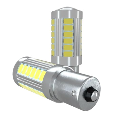 Bombillas LED 1156 BA15S para marcha atrás de coche con 33 chips blancas 2 uds