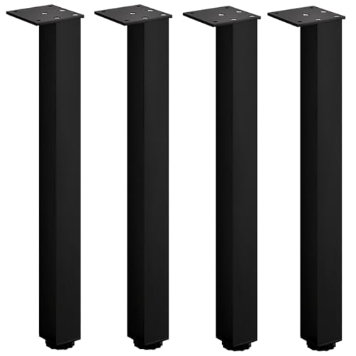 Patas de Gabinete Negras Mate Juego de 4 Patas para Muebles Patas de Cocina Cuadradas Altura Regolabile 6-40 cm Acabado de Aleación de Aluminio Patas de Divano Patas de Mesa 40 cm/157 Pulgadas