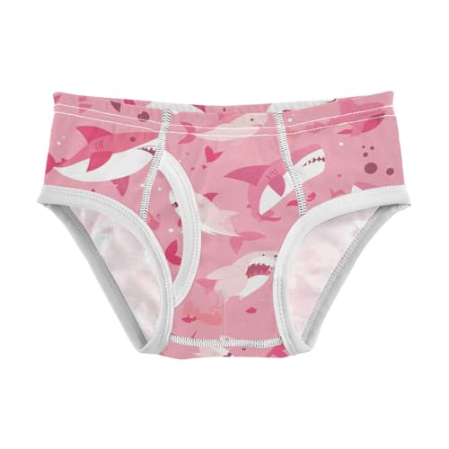 KLL Shark Pink Background Toddler Boys' Soft Nighttime Underwear Breathable Children Panties