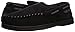 Dearfoams Men's Keaton Memory Foam Moccasin with Wide Widths Slipper, Black Microsuede, 11-12