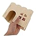 Abaodam Rustic Wooden Hamster Hideout for Small Pets Breathable Rat House Hollow Window Design for Secure Resting and Play Small Animal Habitat