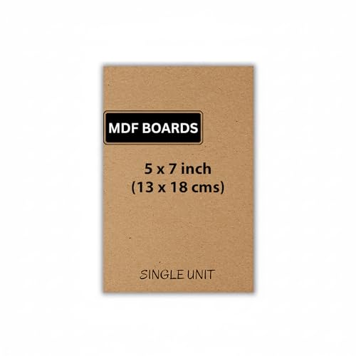 Image of ArtzFolio MDF Board 2.1mm Thick Cutout Sheets for DIY Art Craft Project | Unfinished Sides Engineered Wood Blanks for Paintings, Laser, Engraving | 5x7 inch (13x18 cms) | Single Piece