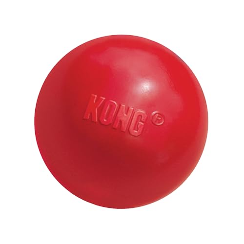 KONG Pelota con Agujero - Juguete para Perros - Pelota de Goma Clásica para Entrenar y Jugar - para Perros Grandes/Medianos, Roja