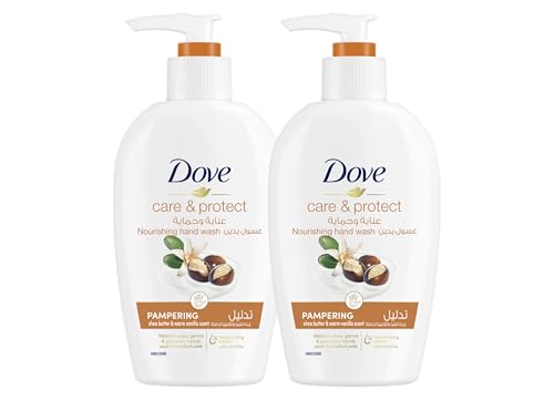 Dove Pampering Hand Wash Natural Caring formula Shea Butter With Moisturising Cream 250ml Pack of 2