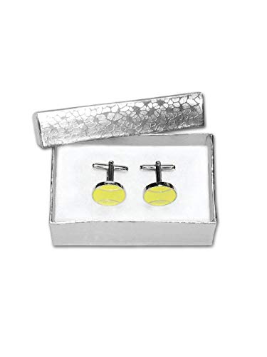 Mancuernillas para Hombre en Plata con Diseño Pelota de Tenis miniatura 2