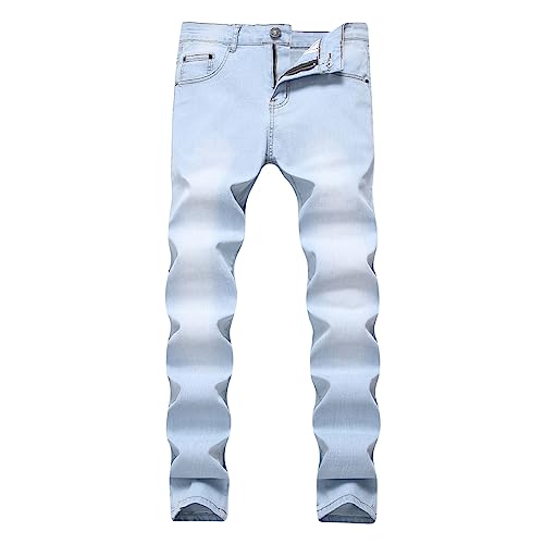 Fashion Jeans for Men Casual Straight Fit Ripped Distressed Pants Boys Frayed Going Out Work Wear Cotton Denim Jeans